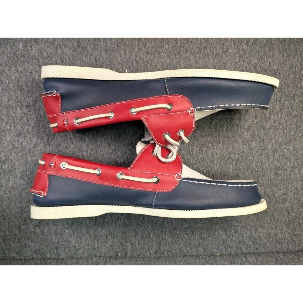 Tommy Hilfiger Bowman Boat Shoes Men 13 M Blue Red White Leather w/ Box